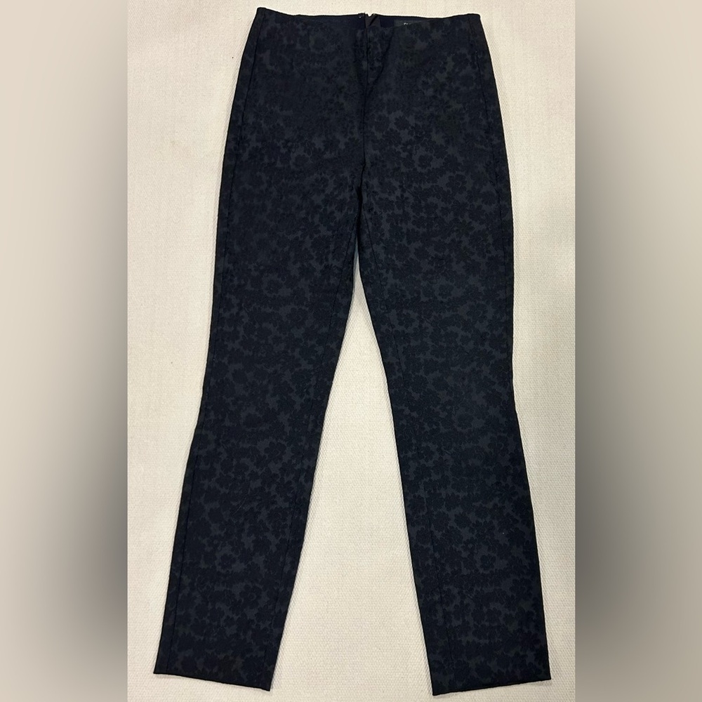 Rag & Bone pants stretch jacquard floral print tapered leg black size 4